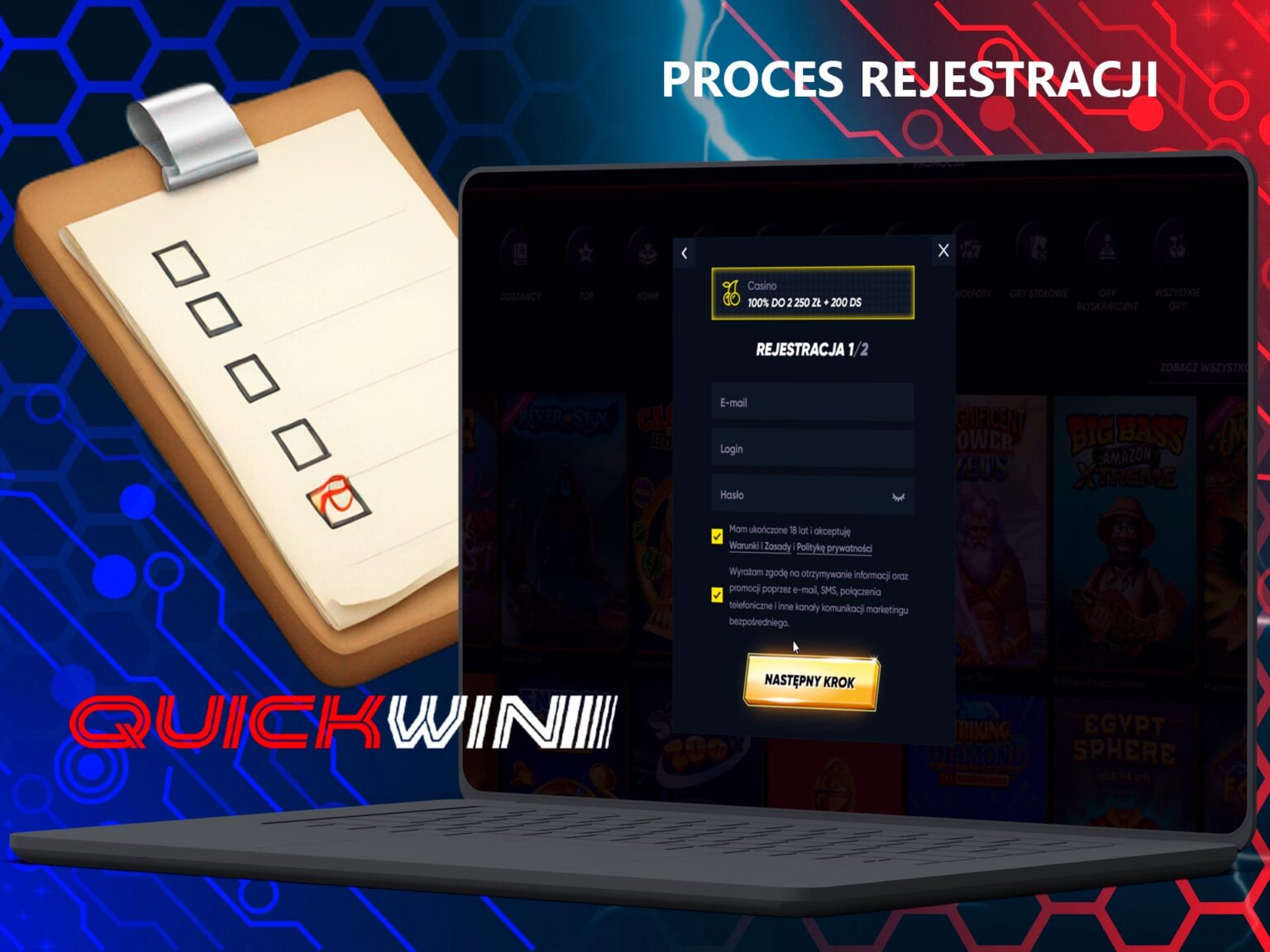 QuickWin - Kasyno Online i Bukmacher. Bonus do zł2,250+200 DS